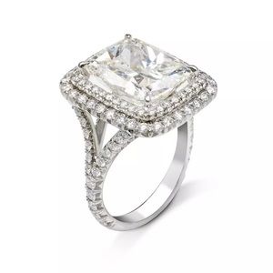 Huge Chunky wedding ring silver 925 8ct Diamonds